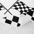 thumbnail image 5 of Erosebridal Cartoon Car Quilt King, Checkered Flag King Coverlet Set, White Cartoon 3 Pieces 1 Bedspread and 2 Pillowcases, 5 of 7