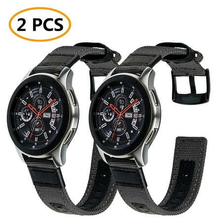 TSV 2pcs Bands Fit for Galaxy Watch 46mm, Gear S3 Frontier, 22mm Quick Release Nylon Sports Strap Wrist Band Fits for Samsung Galaxy Watch, Gear S3 Frontier, Classic