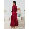 thumbnail image 3 of Longue robe Dorée robe Musulmane du Moyen-Orient Jupe Élégante (Rouge, TG), 3 of 5