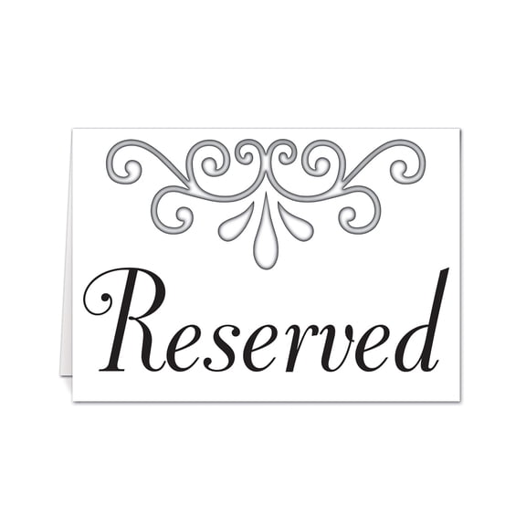 Beistle - Reserved Table Cards - 3" x 4¼" - Pack of 12