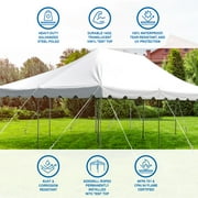 Party Tents Direct Weekender Pole Tent Party Canopy with Sidewalls, 20x30 White