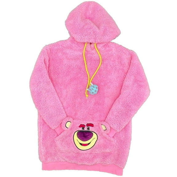 Disney Pixar Lotso Bear Hoodie Toy Story Fleece Pink Pullover Oversized Sweater Size 2X NWT