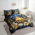 thumbnail image 3 of Feelyou Rustic Camping Bedding Comforter Set 7-Piece for Teens, Plant Botanical King Bedding Sets, Cartoon Adventure Theme Reversible Bed Sheets, Ultra Soft Home Decor, 3 of 7