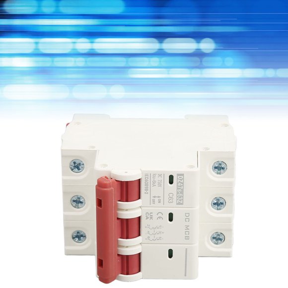 Overload Switch, DC 750V 63A Stability Fast Tripping 3P Circuit Breaker DIN Rail Mounting 6000A High Breaking For Solar PV System