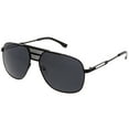 thumbnail image 2 of Oversized Aviator Sunglasses Perforated Triple Crossbar Square Lens 60mm (Black Black / Smoke), 2 of 4