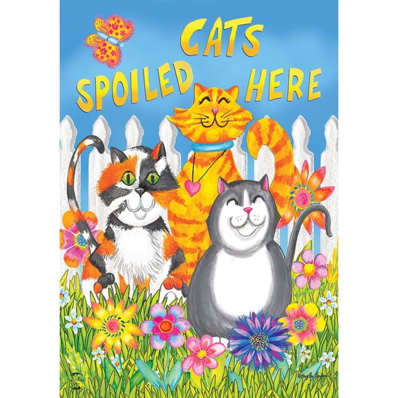 Briarwood Lane Spring Garden Flag 12x18 For Outdoor Cats Spoiled Here Floral For Spring Garden Flag Flags For Outside