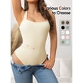 thumbnail image 4 of Athlemo Sleeveless Bodysuits for Women Slim Fitted Square Neck Ribbed Knit Going Out Bodysuit Tops, 4 of 8