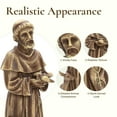 thumbnail image 4 of LuxenHome Saint Francis Garden Statue, 25'' Fiber Stone Brown Religious Garden Sculpture, Catholic St. Francis Statue for Patio, Yard, Home, Outdoor Sculptures Decorations, 4 of 8