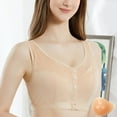 thumbnail image 2 of Fiaer Post Surgery Bra Front Closure Mastectomy Bras Comfortable No Underwire Wide Shoulder Straps Beige 44, 2 of 9