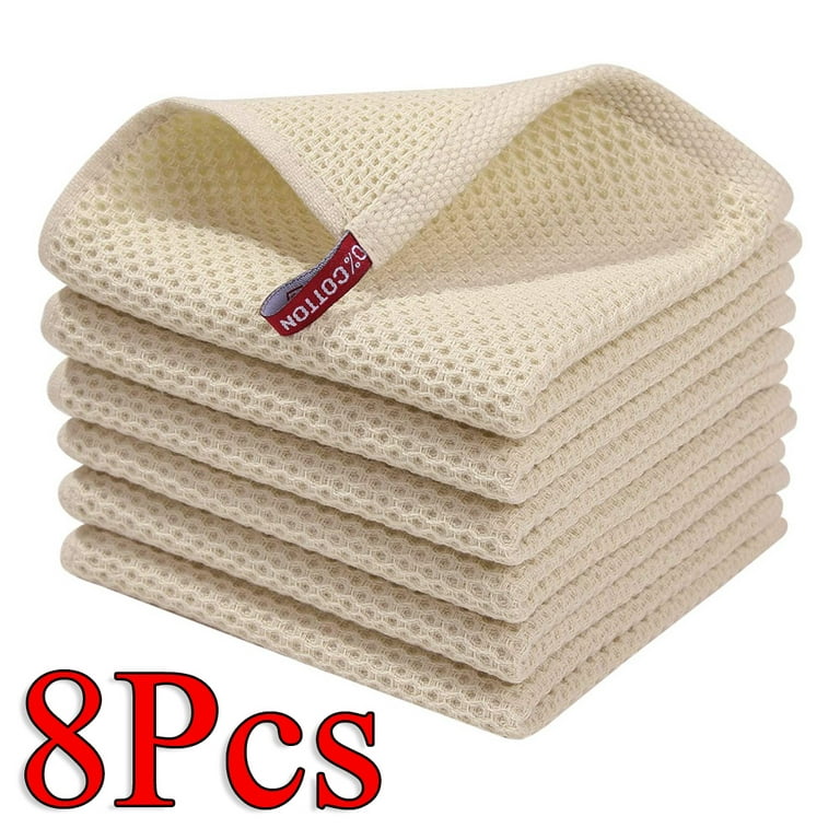 12Pack Premium Kitchen Towels Set - Towels Waffle Yarn Dyed Kitchen Hand Towels, Ultra Absorbent - Dish Towels for Drying Dishes - Cotton Tea Towels 