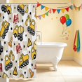 thumbnail image 3 of Erosebridal Excavator Shower Curtain 72Wx84L, Checkered Bathroom Shower Curtain, Checkered Excavator, 3 of 5