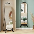 thumbnail image 2 of HLR 61.5"x 20" Full Length Mirror Arched Standing Floor Mirror Full Body Mirror, Black, 2 of 7