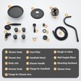 thumbnail image 4 of Antique Shower Faucet-Sets Fixtures: 9 inch Wall Rain Head with Handheld Spray and Body Jets, 3 Way Diverter Brass Rough in Valve System Included Trim Kit, Matte Black, 4 of 10