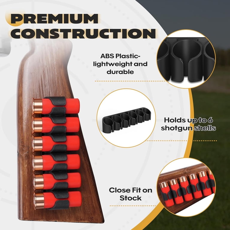 Shotgun Shell Holder Side Saddle for 12 Gauge, 2 Pack Shotshell