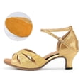thumbnail image 2 of ZTTD Women's Indoor Suede Sole 5.5 Cm Medium Heel Fashion Comfortable Latin Dance Shoes Gold, 2 of 6