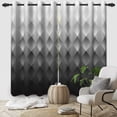 thumbnail image 4 of Nanqianyi Black White Rhombus Design Blackout Curtains, Top Grommet Drapes for Bedroom/Living Room, 52x63 inch, 2 Panels, 4 of 8