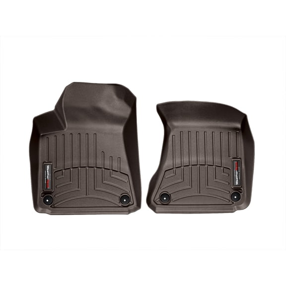 WeatherTech Custom Fit FloorLiners compatible with Audi A8L, S8 plus - 1st Row (Driver & Passenger), Cocoa