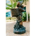 thumbnail image 6 of XBrand 24" H Faux Bronze Magnesium Oxide Walking Boy Garden Statue w/Small Flower Plant Pot, Outdoor Décor, Natural Design Sculpture, 6 of 10