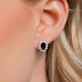 thumbnail image 3 of Gem Stone King 2.92 Ct Oval Black Sapphire 18K Rose Gold Plated Silver Earrings, 3 of 6