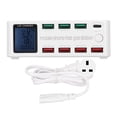 thumbnail image 1 of Estación de carga USB de 8 puertos de 100 W Estación de carga USB C multipuerto con pantalla LCD para tabletas de teléfonos inteligentes 100-240 V WLX 818D Enchufe del Reino Unido, 1 of 10