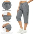 thumbnail image 5 of FEN AI Capri Pant for Women Grey Cargo Pants for Fishing Hiking UPF 50+ Outdoor Summer Beach Shorts Loose Fit Casual Pants with Pockets, 5 of 9