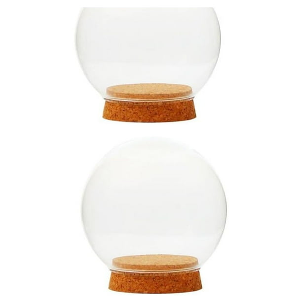 2x Botella de Cristal Forma forma forma forma con Tapa Terrario de Florero Decorativo para Hogar , 2 piezas, 12cm