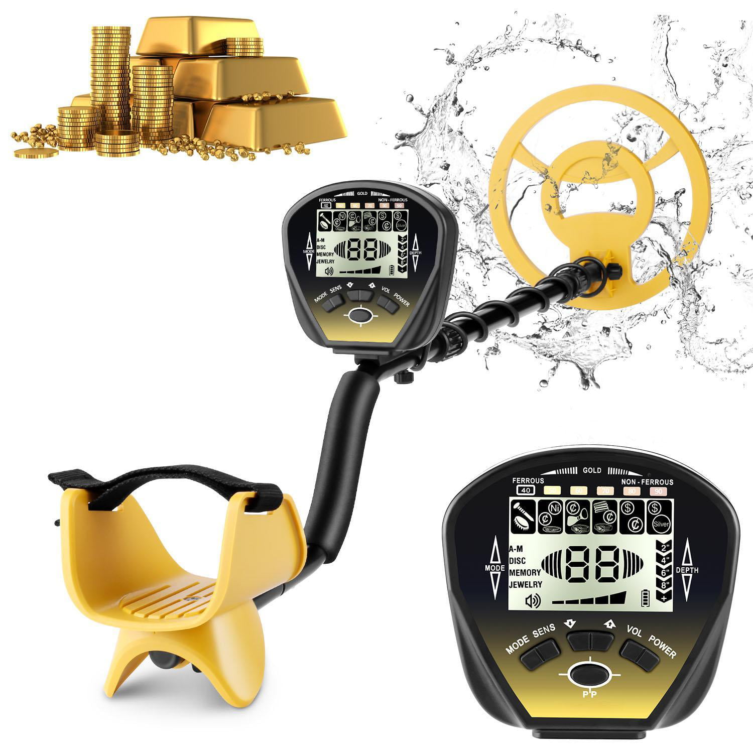 Metal Detector Kit for Kids and Adults with Waterproof Search Coil Backlight 