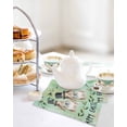 thumbnail image 4 of Happy Easter Kitchen Dish Towels for Drying Dishes Set of 4, Teal Green Spring Bunny Eucalyptus Leaves Waffle Weave Microfiber Hand Tea Bathroom Towels Quick Dry & Absorbent Towel 12x12, 4 of 7
