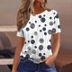 thumbnail image 2 of Camiseta de Manga Corta de Verano para Mujeres Delgada Moda Casual Impresa No Estructurada Cuello Redondo Mujer Manga Corta Tops Casual, 2 of 4