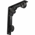 thumbnail image 2 of Ekena Millwork 2"W x 12"D x 15"H Fleur De Lis Wrought Iron Bracket, (Triple center brace), Powder Coated Black, 2 of 7