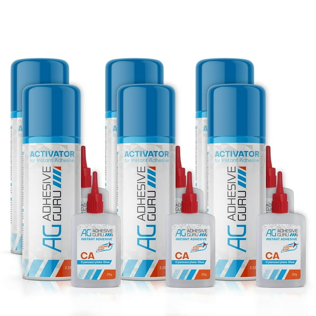 Pegamento Adhesive Guru CA con activador para carpintería, 100 ml (paquete de 6)