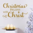 thumbnail image 5 of Christmas Begins with Christ North Star Vinyl Lettering Wall Decal Sticker Christmas Holiday Decals - Size: 16.5" H x 29" L  - Color: Metallic Gold, 5 of 6