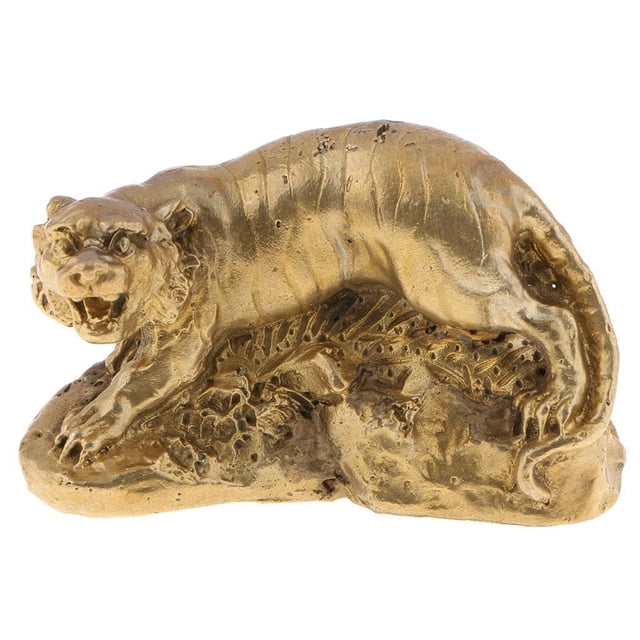 Estatua de animales del zodíaco chino de de latón, oficina en hogar, adornos de Feng Shui, decoración Diy dorado