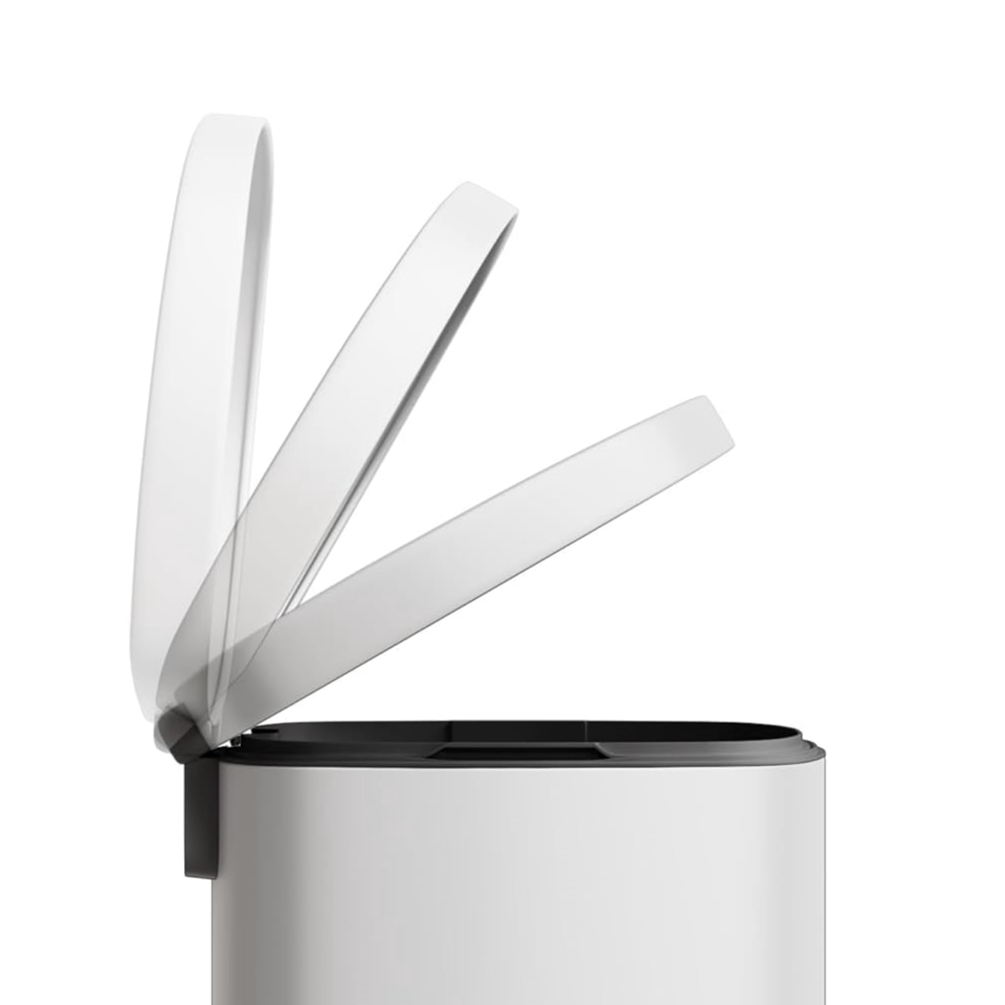 Garvee 13.2 Gallon Stainless Steel Kitchen Trash Can with Lid, 1 Inner Bucket, White