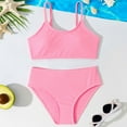 thumbnail image 2 of Gubotare Bikini Girls Teen Girls'Swimsuits Two-Piece V-Neck Bikini Adjustable Shoulder Straps Swimsuit Kids Bikini 4T 5T 6T 7T 8-13 Years (Pink,12-13 Years), 2 of 8