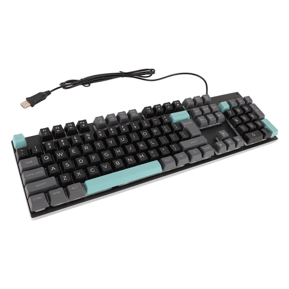 Wired Gaming Keyboard, Large Print & Low Profile RGB Backlit Compact Mini Keyboard, All Metal Panel Office Keyboard for Desktop Laptop PC
