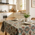 thumbnail image 6 of ChicYu Boho Tablecloth for Square Tables,Fringed Edges with Geometric Pattern Tablecloths,Floral Table Cover Cloth Decorative for Kitchen Dining Room, 6 of 6