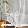 thumbnail image 6 of NICETOWN Boho Curtains 95 Inch length 2 panels set, Semi Sheer Linen Curtains Light Filtering Wrinkle Free Country Rustic Farmhouse Grommet Drapes for Bedroom Living Room, Grey, 1 Pair, 6 of 8