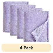 (4 pack) Your Zone Purple Oversized Fuzzy Throw Blanket for Kids, 72 x 50 inches