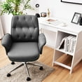 thumbnail image 4 of Costway Chaise de Bureau Moderne de Loisirs PU Cuir Pivotant Réglable W / Accoudoir, 4 of 10