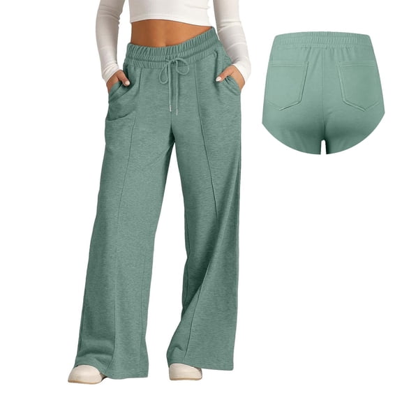 UACY Baggy Sweatpants for Girls Trendy Oversized Wide Leg Loose Sweat Pants Elastic High Waist Drawstring Athletic Joggers 
