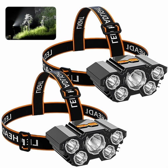 2pc, LED camping strong head lamp, USB charging, durable power, dustproof and waterproof, suitable for camping, mountaineering, field life, home lighting at night
