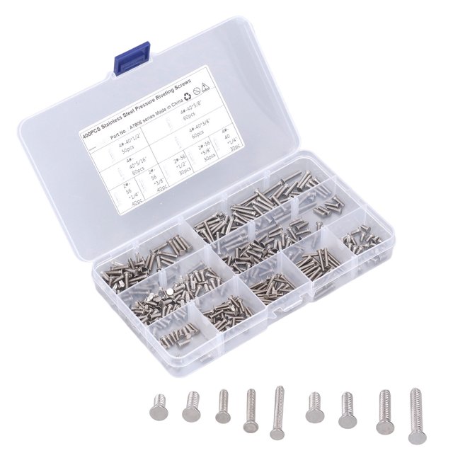 400Pcs Rivetage Kit de Vis Tirer Soudure Électrique Fixation en Acier Inoxydable 9 Spécifications