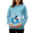 thumbnail image 2 of RKSTN Women's Maternity Sweatshirts Oversized Pregnancy Graphic Print Long Sleeve T Shirts Womens Casual Solid Plus Size Round Neck Loose Fits Comfy Funny Printed Pullover Hoodless Sweatshirt Tops, 2 of 7