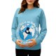 thumbnail image 2 of RKSTN Women's Maternity Sweatshirts Oversized Pregnancy Graphic Print Long Sleeve T Shirts Womens Casual Solid Plus Size Round Neck Loose Fits Comfy Funny Printed Pullover Hoodless Sweatshirt Tops, 2 of 7