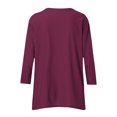 thumbnail image 6 of Otntypg 3/4 Sleeve Flowy Tunic Tops for Women Loose Fit Dressy Casual Summer Cute Blouse Trendy Solid Color Basic Crew Neck T-Shirts to Wear with Leggings Hot Pink XL, 6 of 7