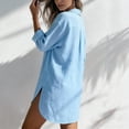 thumbnail image 5 of Qzwdhjm Womens Linen Button Down Shirts Collared Long Sleeve Oversized Tops Solid Lightweight Casual Tees Summer Beach and Resort Cover Up for Women, 5 of 6