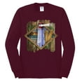 thumbnail image 2 of Wild Bobby, Living Life In The Sun Surfboards Sunsets Lighthouse Pop Culture Mens Long Sleeve Shirt, Maroon, X-Large, 2 of 3
