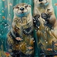 thumbnail image 5 of Orinice sea Creature Shower Curtain Otter Watercolors Cute Funny Concise Coral Ocean Brown Polyester Waterproof Boys Decorative Printed Thick Teen Bathroom Home Outhouse Dorm Shower Curtain 69x72, 5 of 7