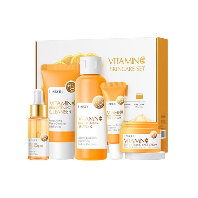 Set de CUIDADO de la piel LUVCLS vitamina C Limpiador Tónico Suero Crema